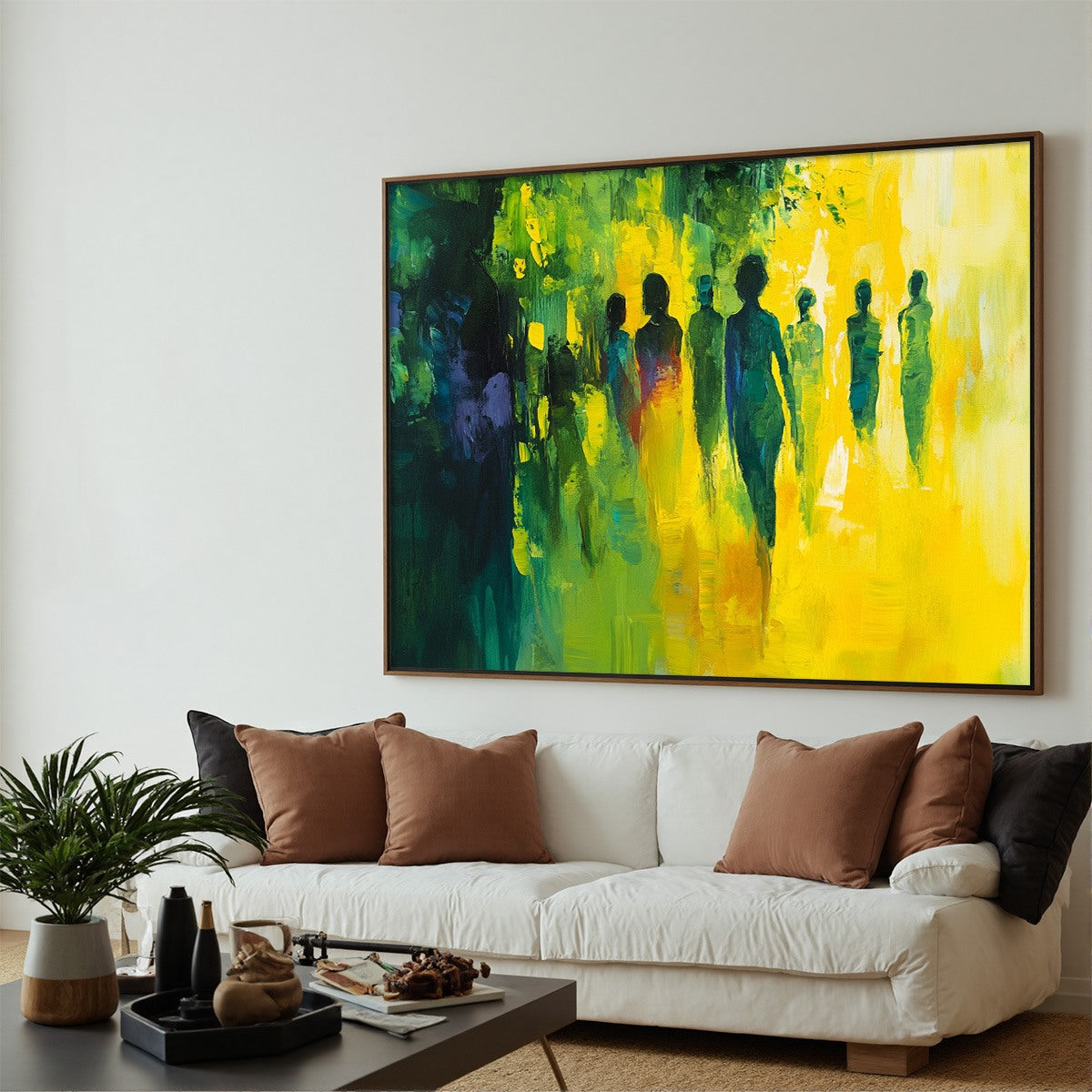 SUNLIT PASSAGE: Vibrant Abstract Figurative Oil Painting