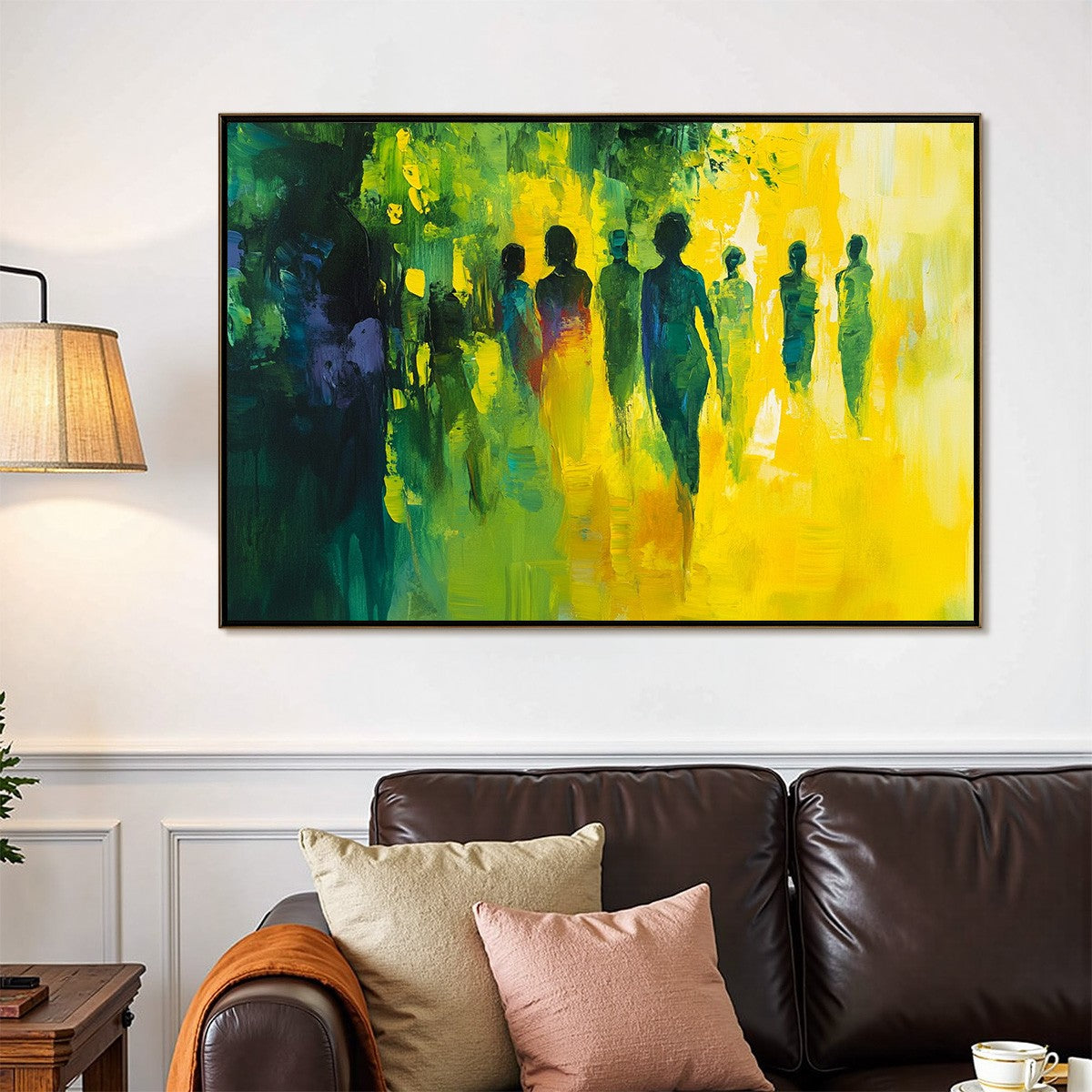 SUNLIT PASSAGE: Vibrant Abstract Figurative Oil Painting