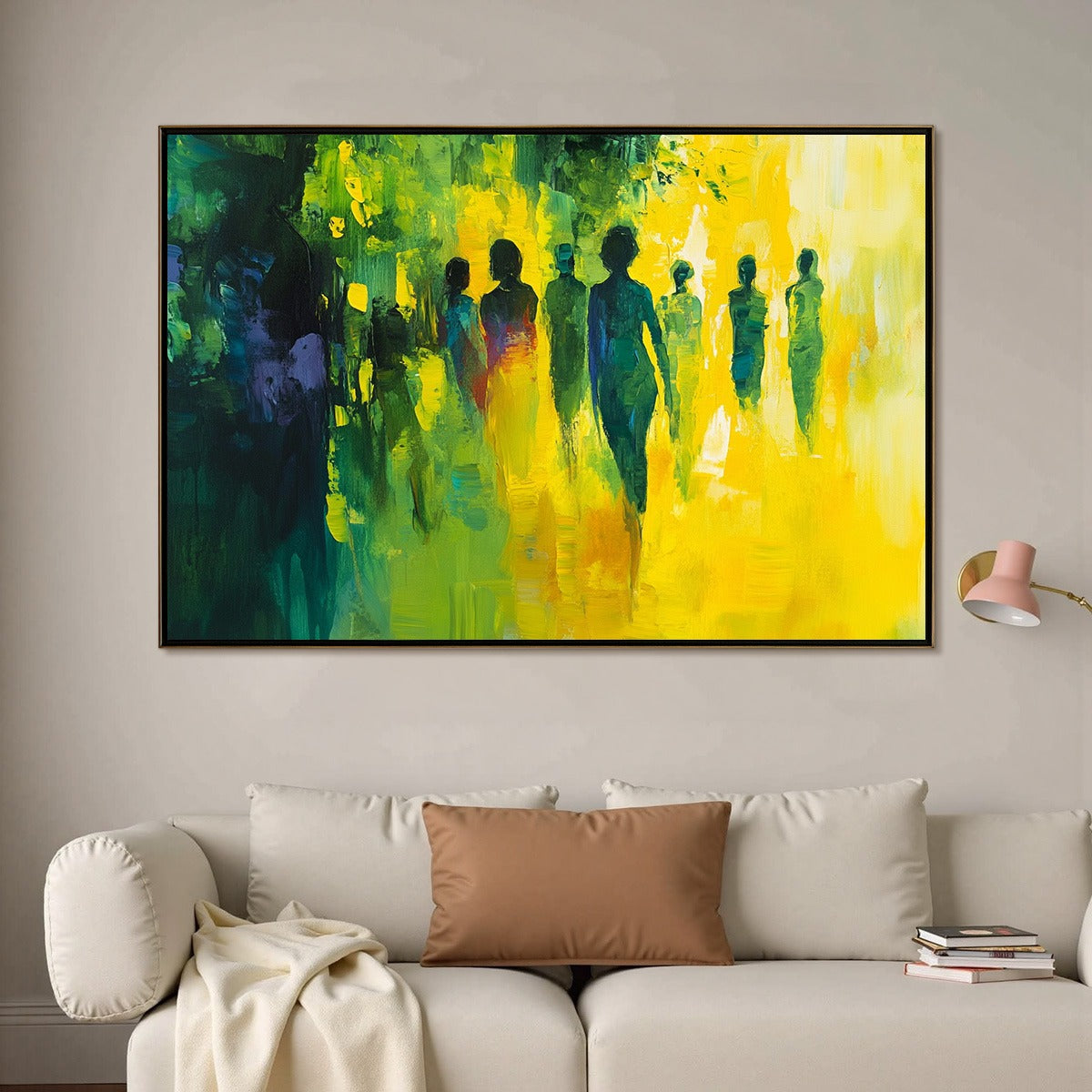 SUNLIT PASSAGE: Vibrant Abstract Figurative Oil Painting
