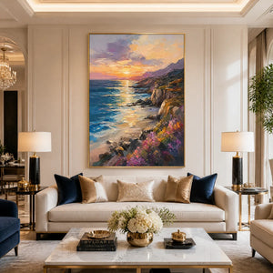 SUNSET CLIFFS: Sunset Coastal Cliffs Painting