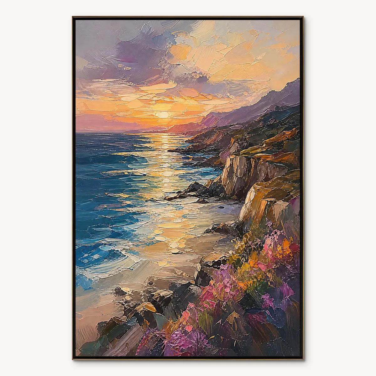 SUNSET CLIFFS: Sunset Coastal Cliffs Painting