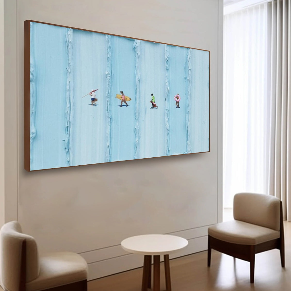 SURF STRIPES: Minimalist Beach Impasto Painting