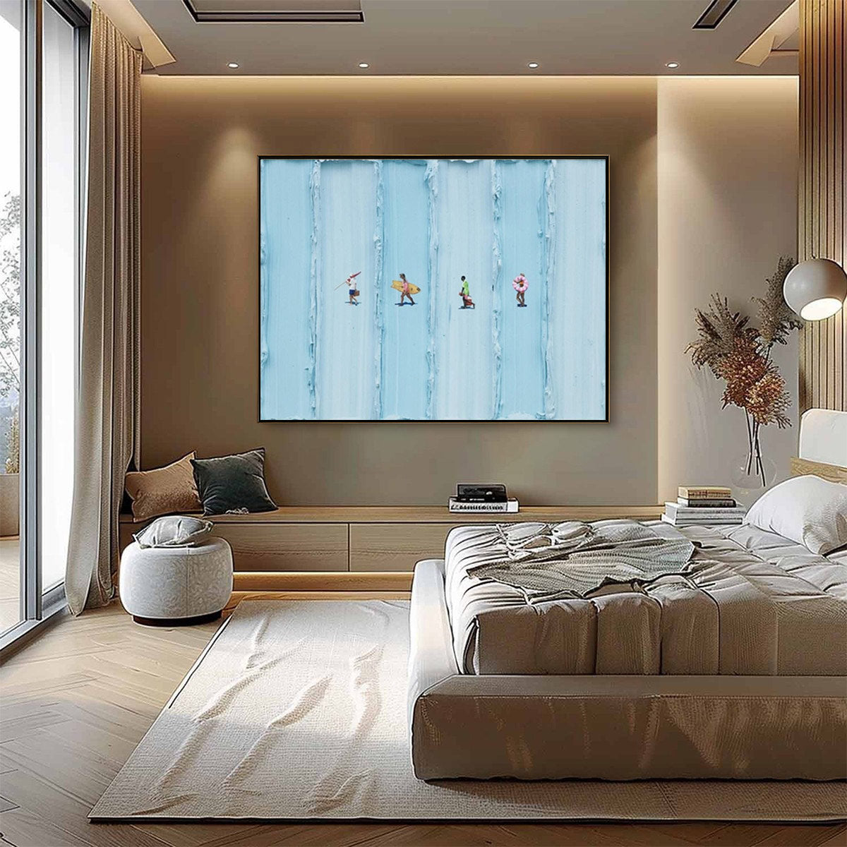 SURF STRIPES: Minimalist Beach Impasto Painting