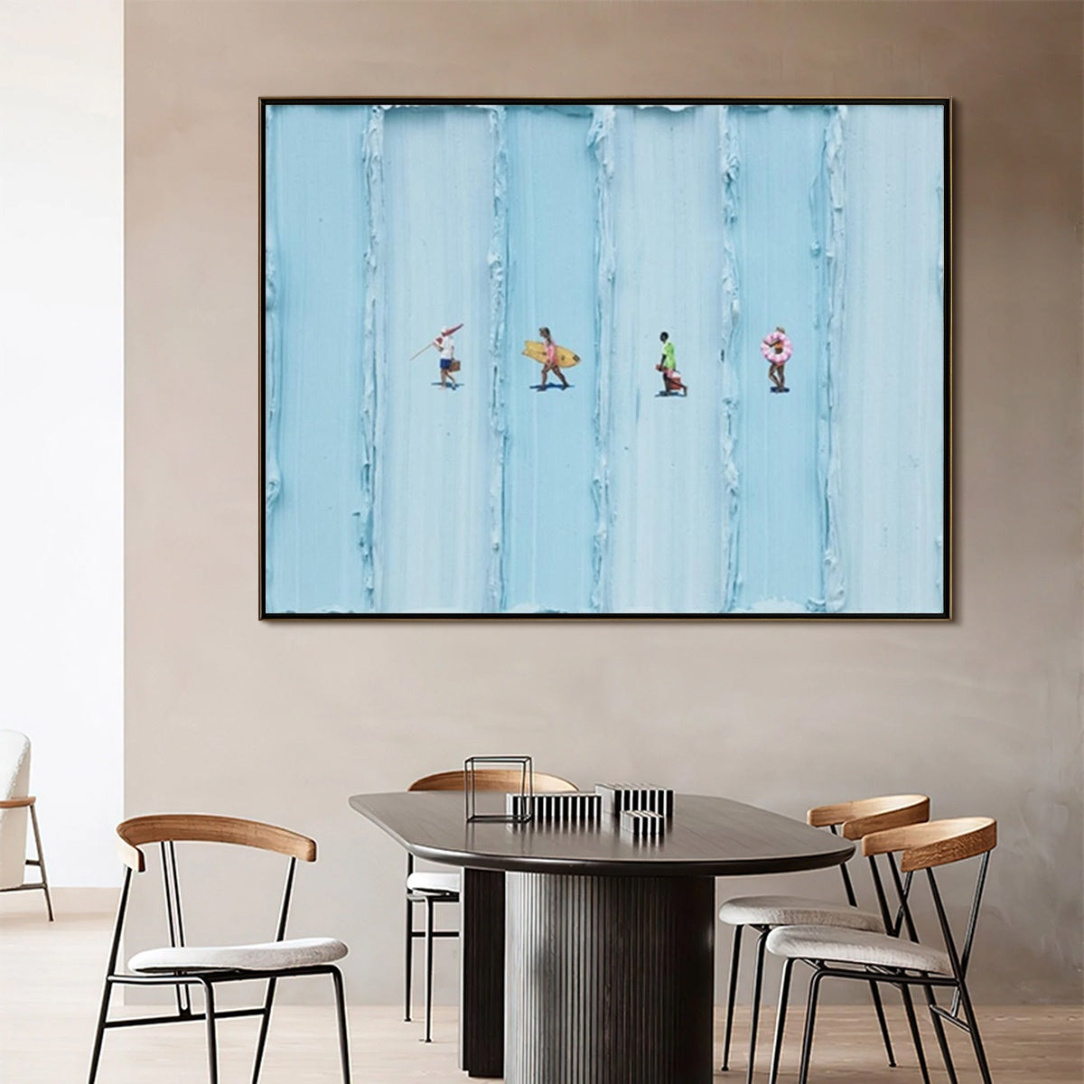 SURF STRIPES: Minimalist Beach Impasto Painting