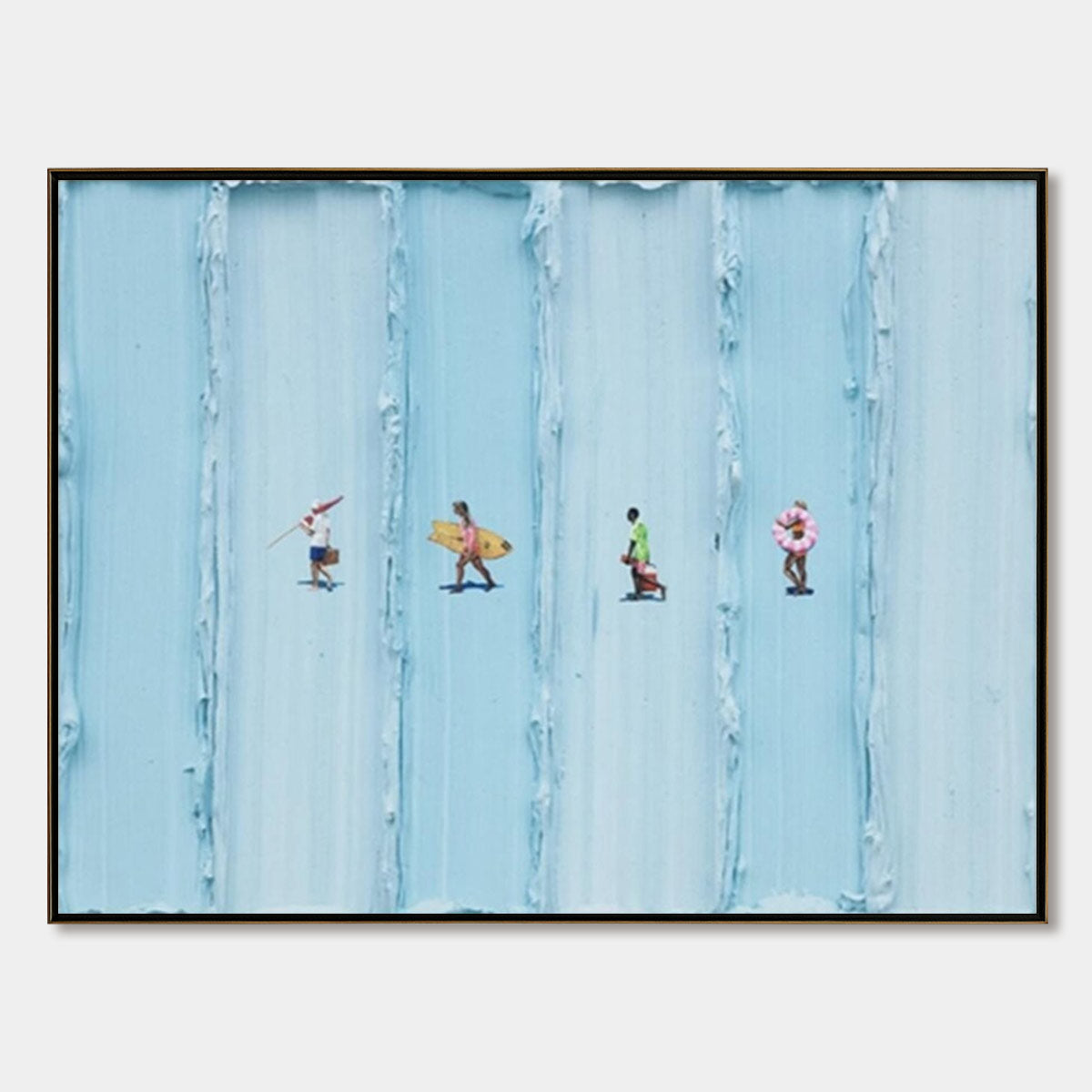 SURF STRIPES: Minimalist Beach Impasto Painting