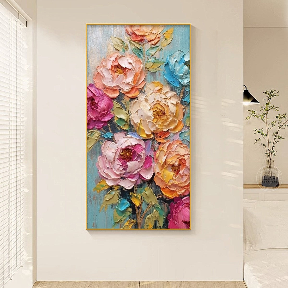 Sweet Peony Rhapsody: Original Impasto Floral Oil Painting