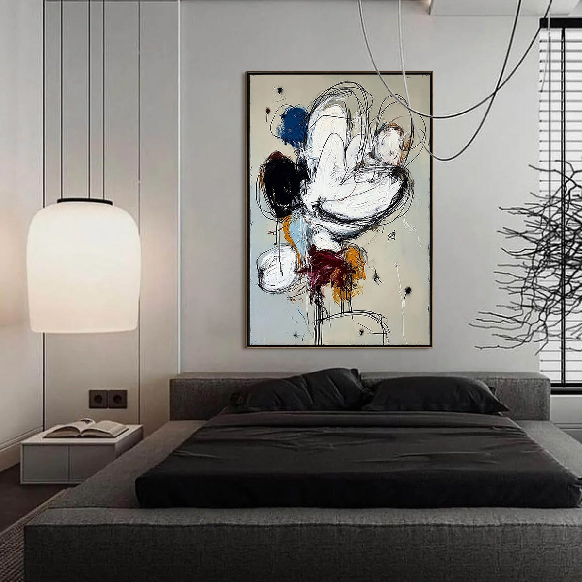 SYNCOPATION: Large Vertical Abstract Painting with Dynamic Lines