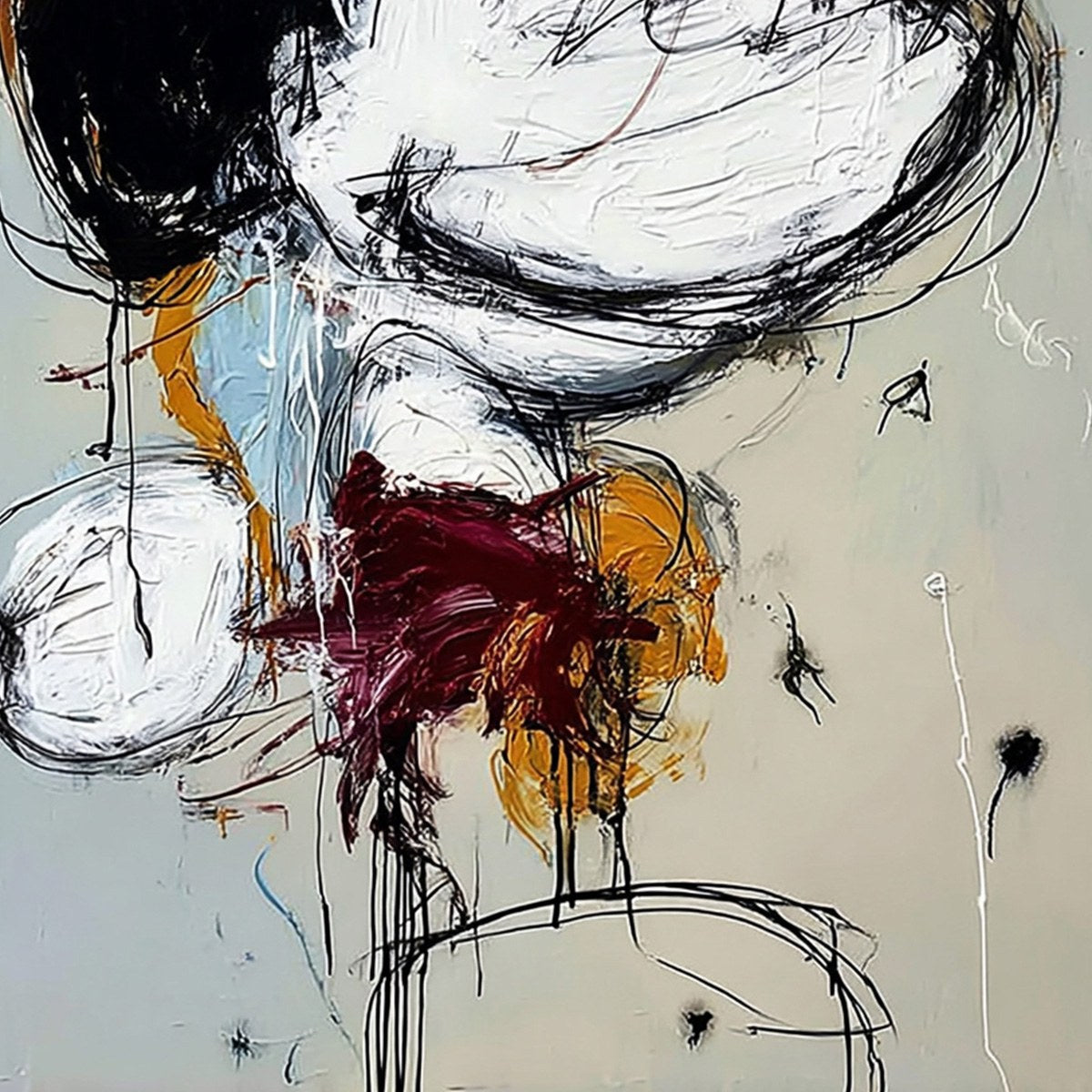 SYNCOPATION: Large Vertical Abstract Painting with Dynamic Lines