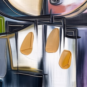 SYNCOPATION: Modern Abstract Square Painting with Textured Accents