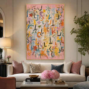 Letter Garden in a refined living room with gold frame