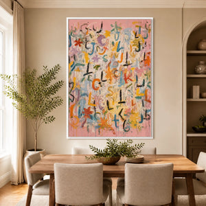 Letter Garden in a refined dining room with white frame