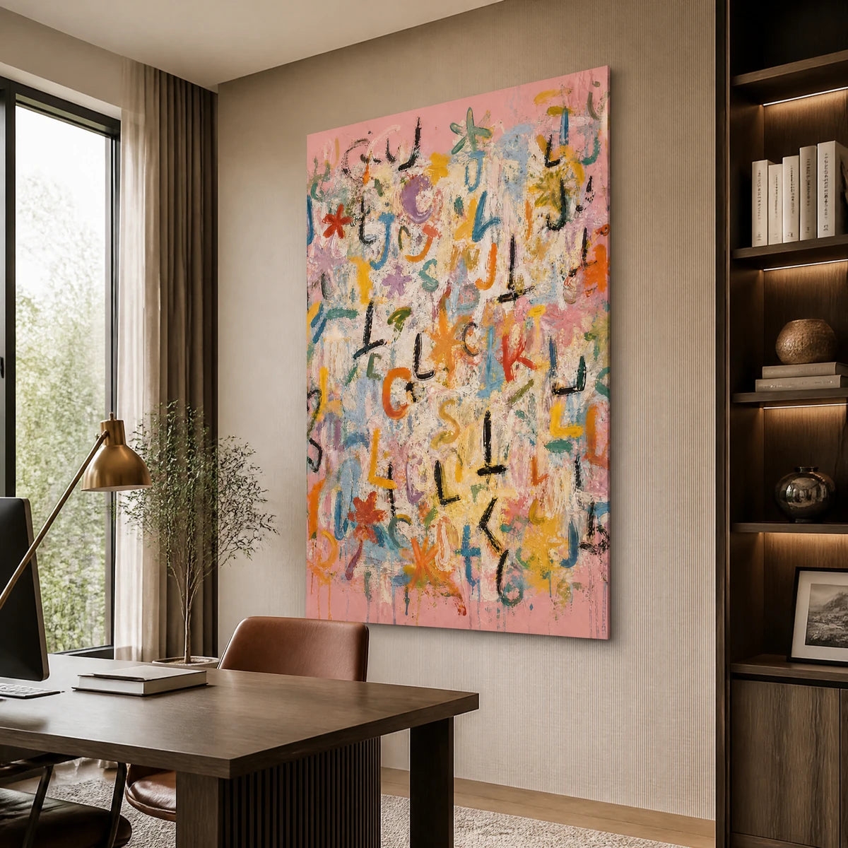 Letter Garden in a refined office, frameless