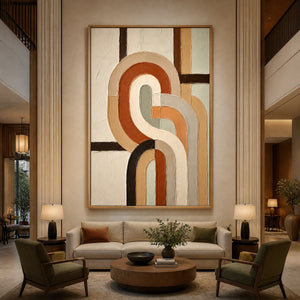 Earthen Loops in a refined hotel interior with wood frame