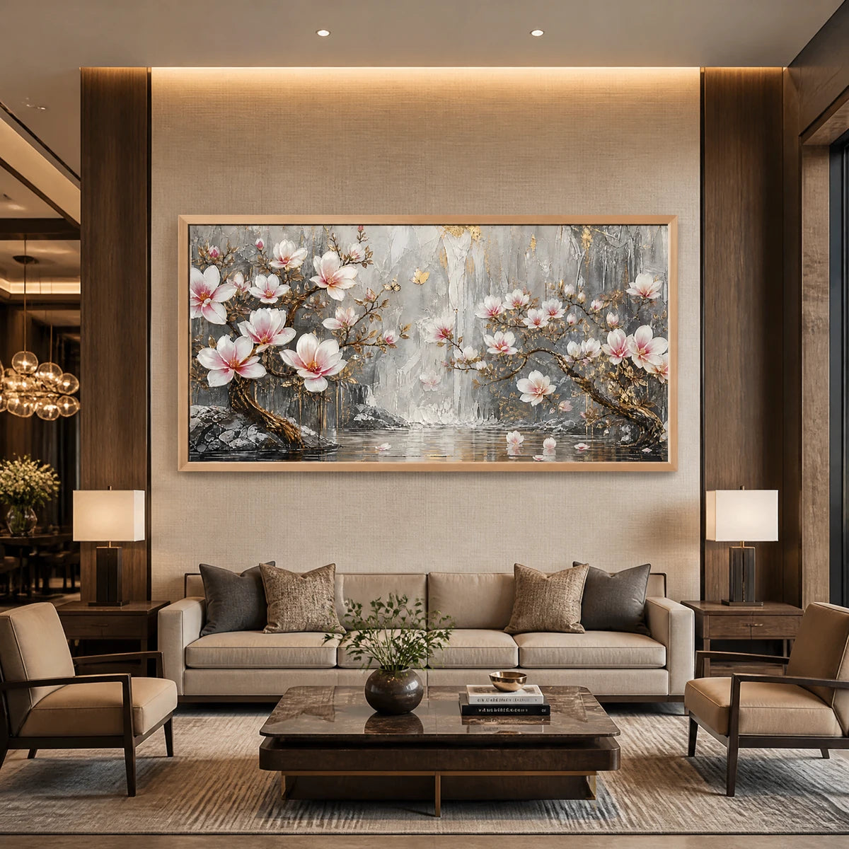 Magnolia Horizon in a refined hotel interior with wood frame