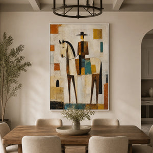 Towered Companion in a refined dining room with white frame
