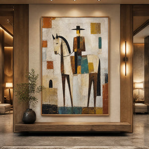 Towered Companion in a refined hotel interior with wood frame