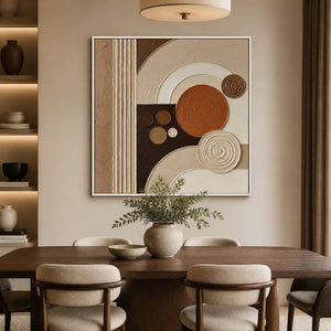 Circular Terrain in a refined dining room with white frame