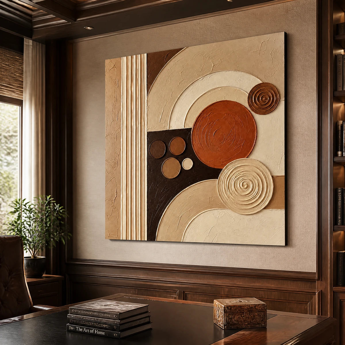 Circular Terrain in a refined office, frameless