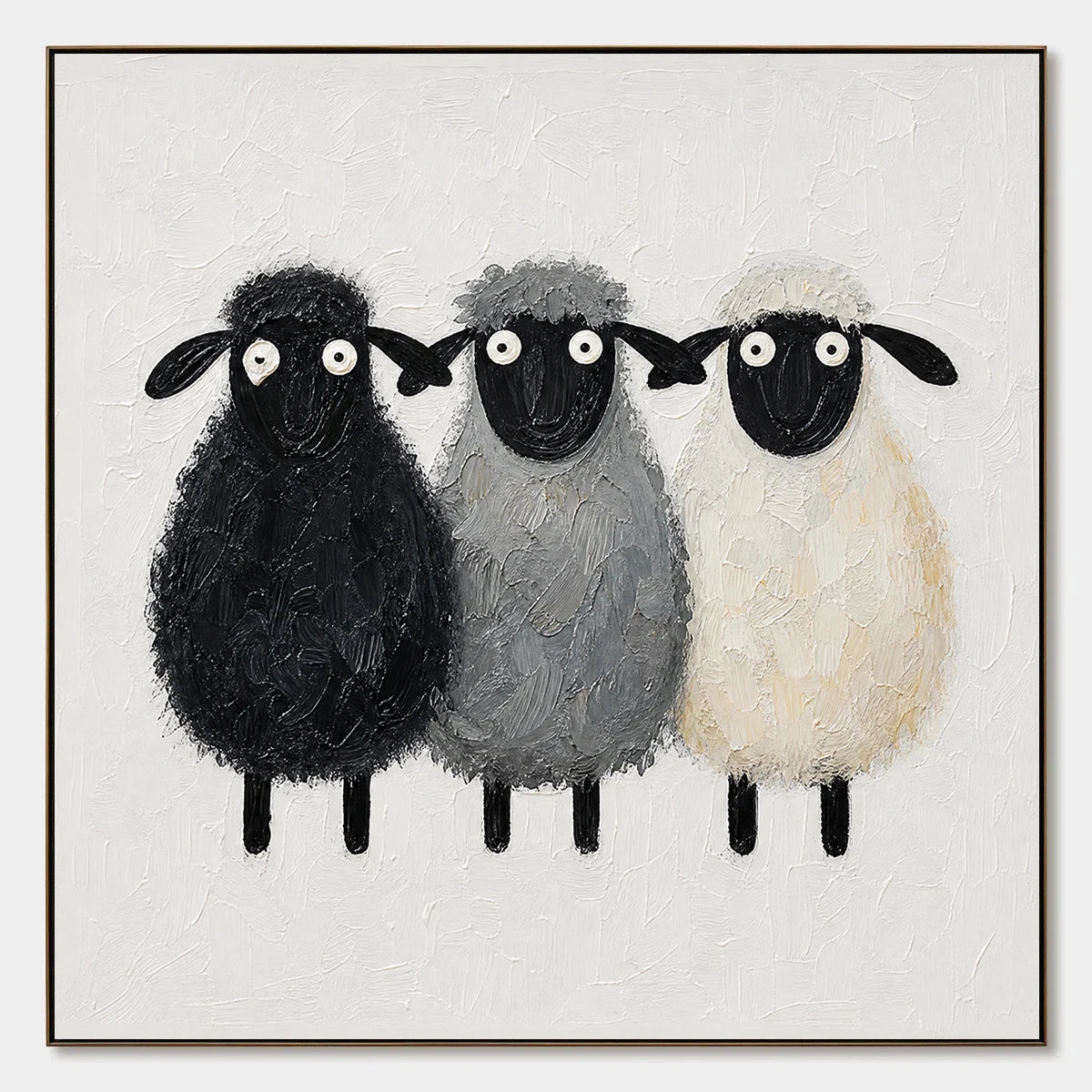 Woolly Trio hand-painted artwork