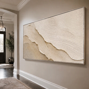 Sandstone Tide in a refined entry hall with silver frame