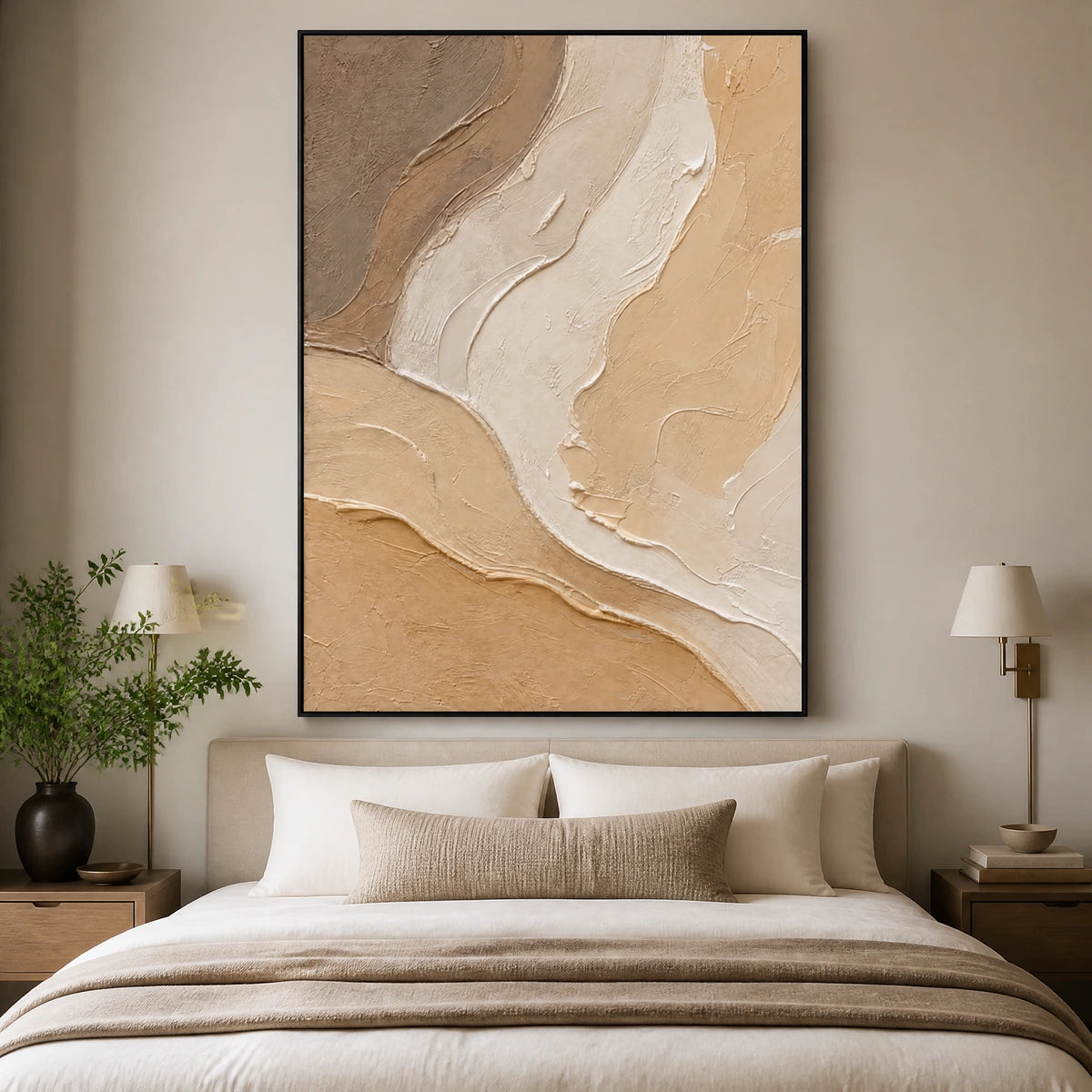 Drifting Strata in a refined bedroom with black frame