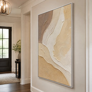 Drifting Strata in a refined entry hall with silver frame