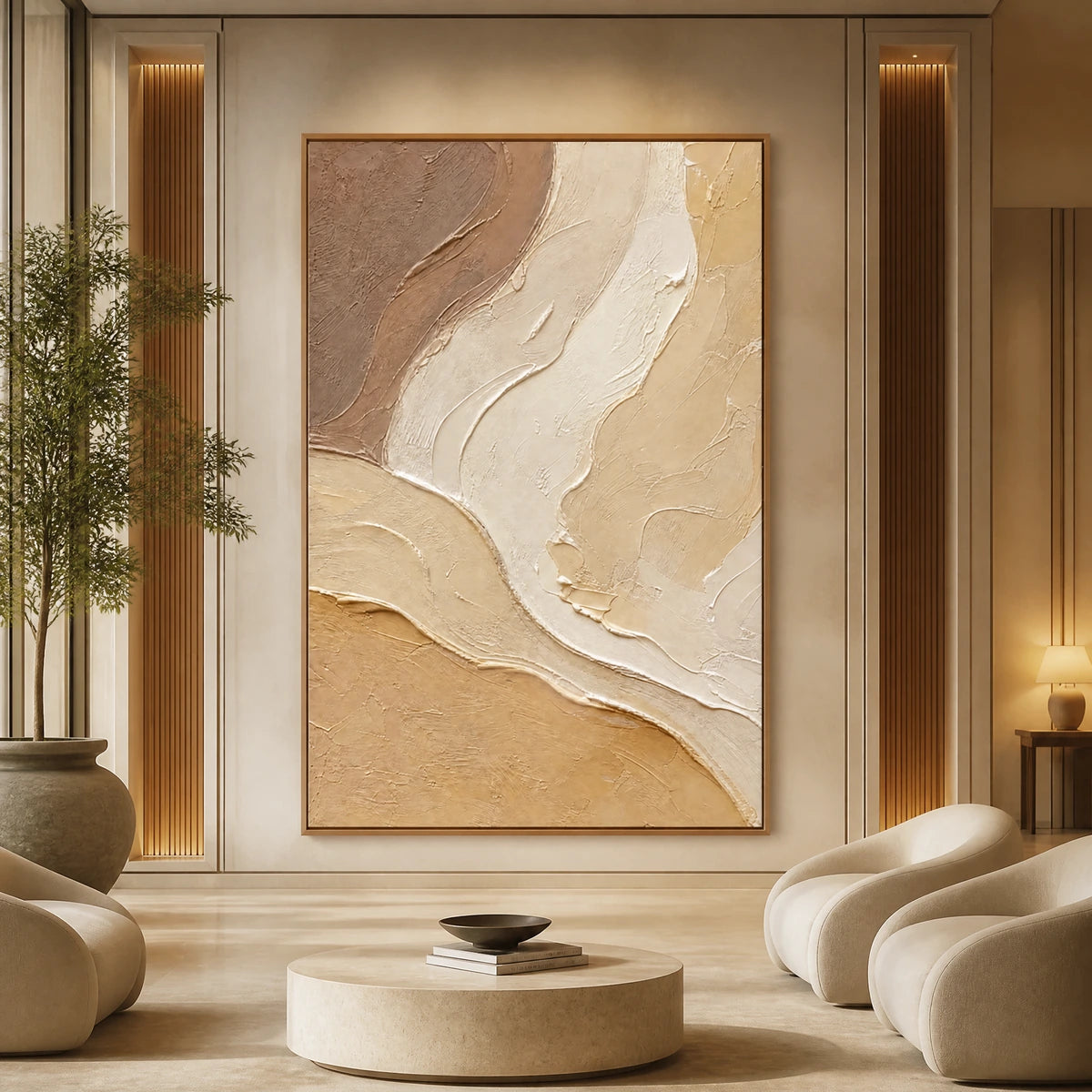 Drifting Strata in a refined hotel interior with wood frame