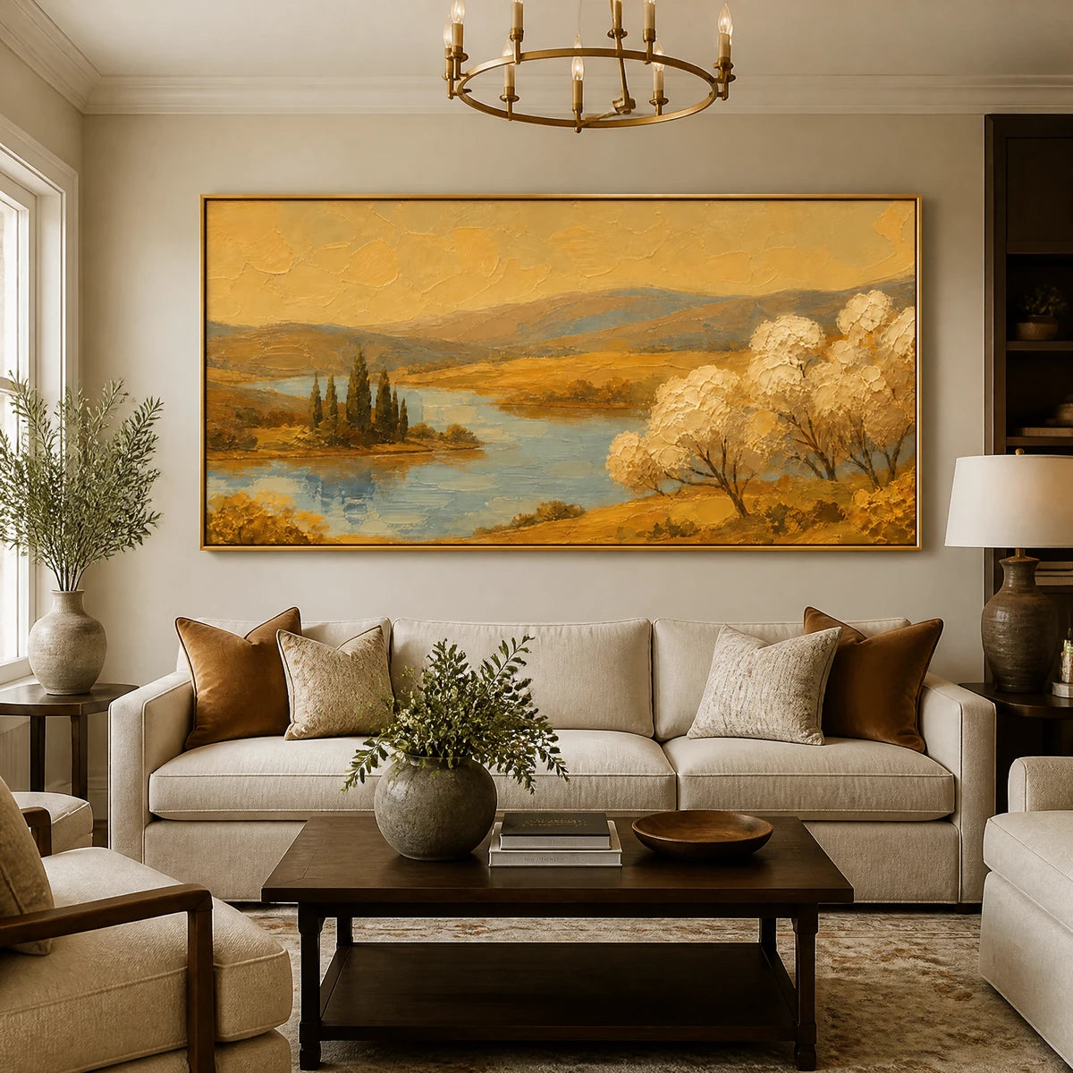 Golden Valley Water in a refined living room with gold frame