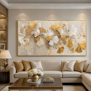 Petal Relic in a refined living room with gold frame