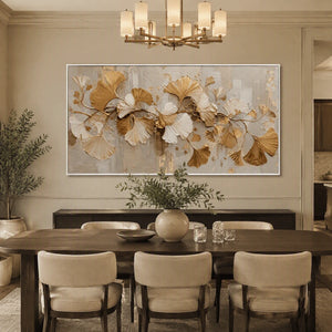 Petal Relic in a refined dining room with white frame