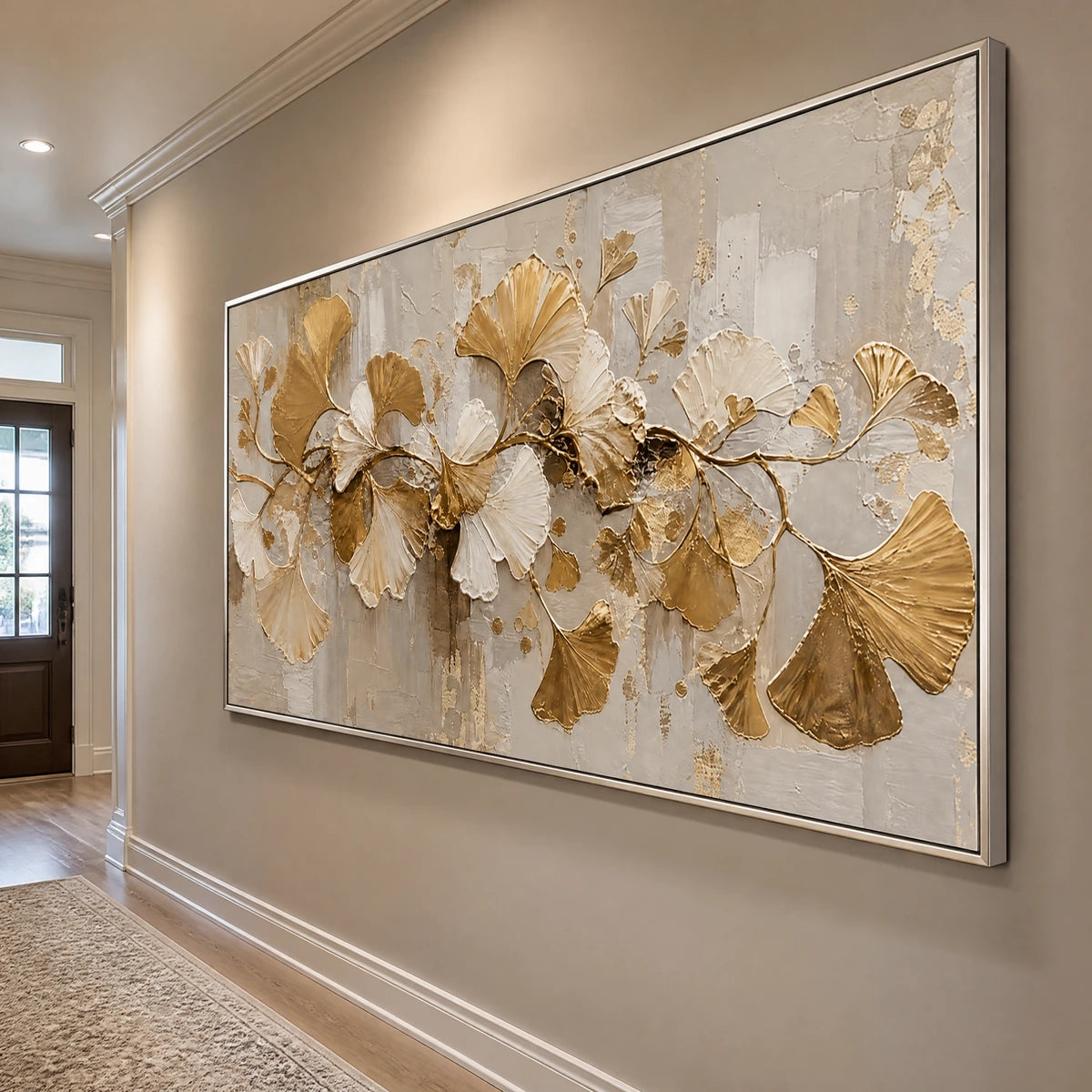 Petal Relic in a refined entry hall with silver frame