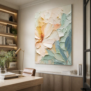 Pastel Magnolia in a refined office, frameless