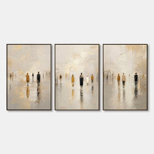 Distant Gathering hand-painted artwork