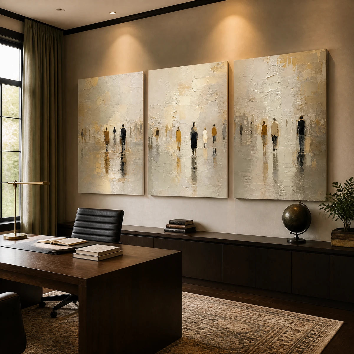 Distant Gathering in a refined office, frameless