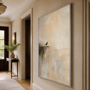 Edge Of Stillness in a refined entry hall with silver frame