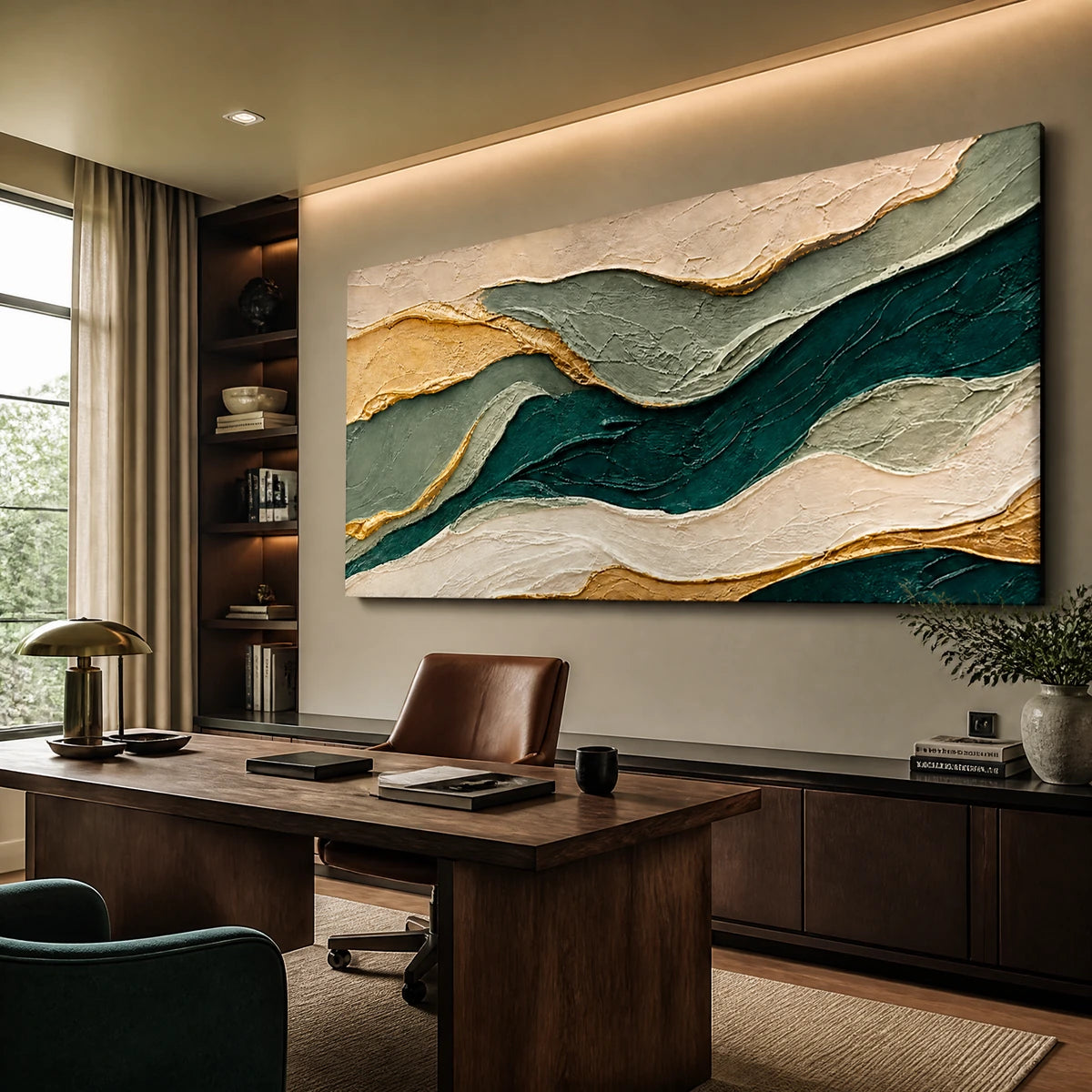 Emerald Terraces in a refined office, frameless