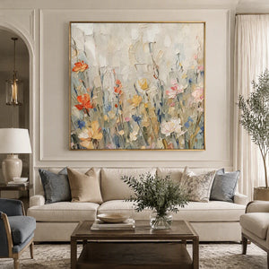 Wildflower Veil in a refined living room with gold frame