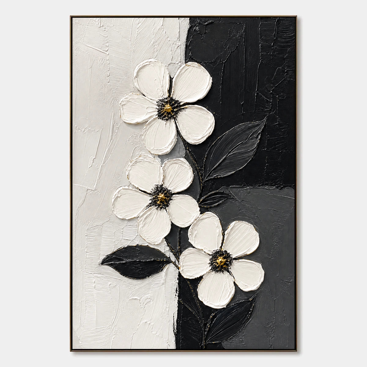 Noir Blossoms hand-painted artwork