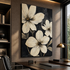 Night Magnolias in a refined office, frameless