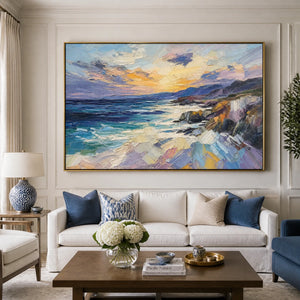 Violet Coastal Light in a refined living room with gold frame