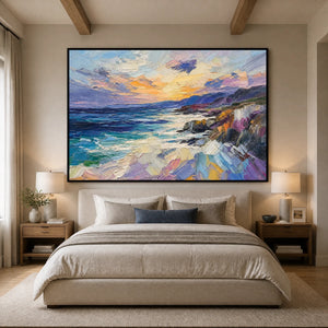 Violet Coastal Light in a refined bedroom with black frame