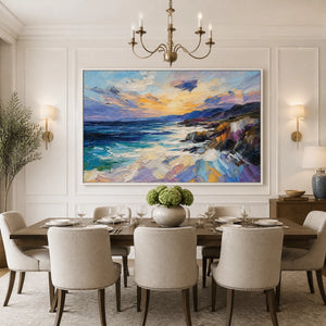 Violet Coastal Light in a refined dining room with white frame