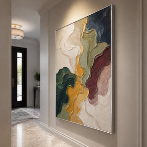 Mineral Veins in a refined entry hall with silver frame