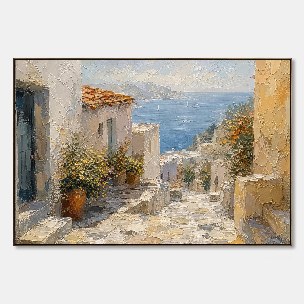 Aegean Alley hand-painted artwork