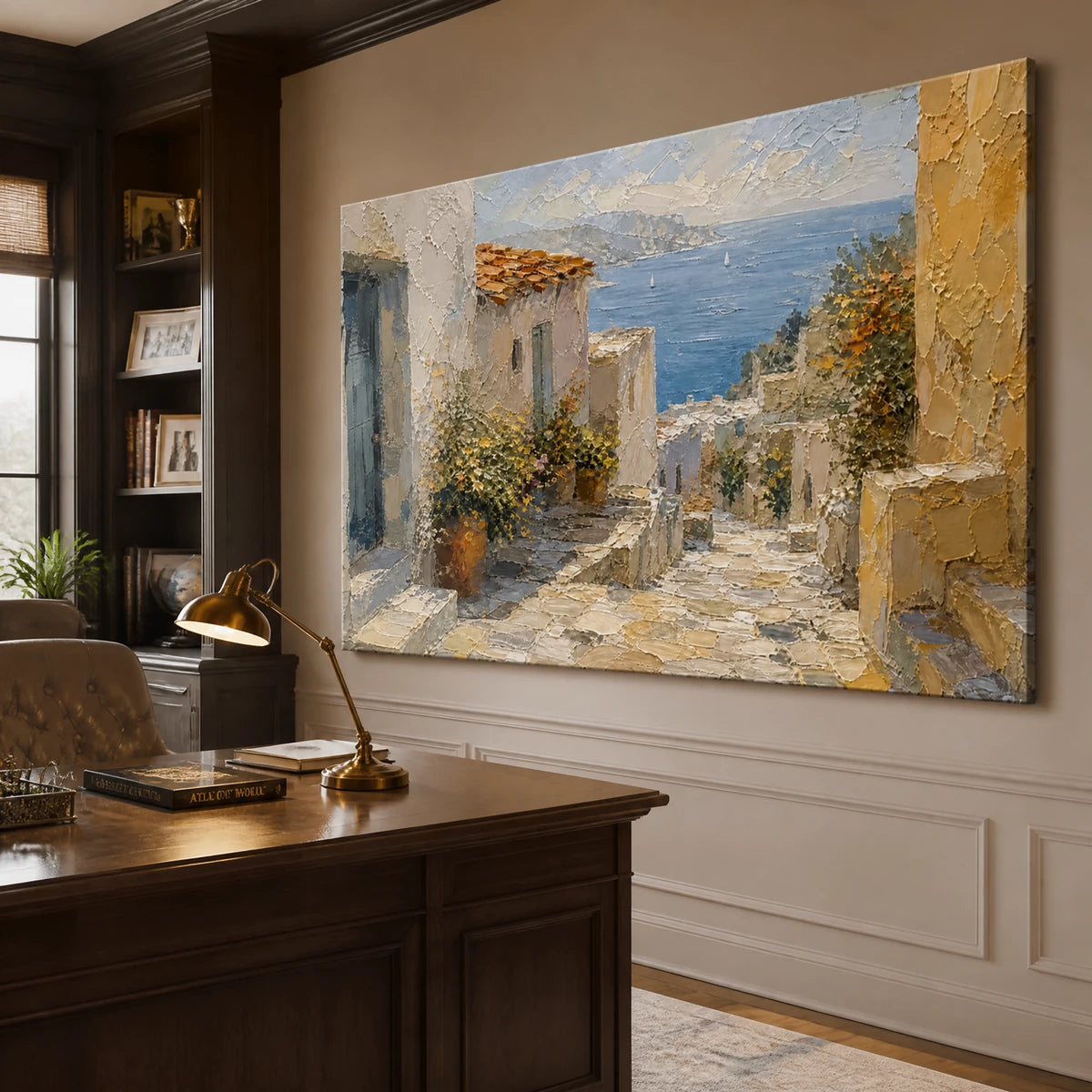 Aegean Alley in a refined office, frameless