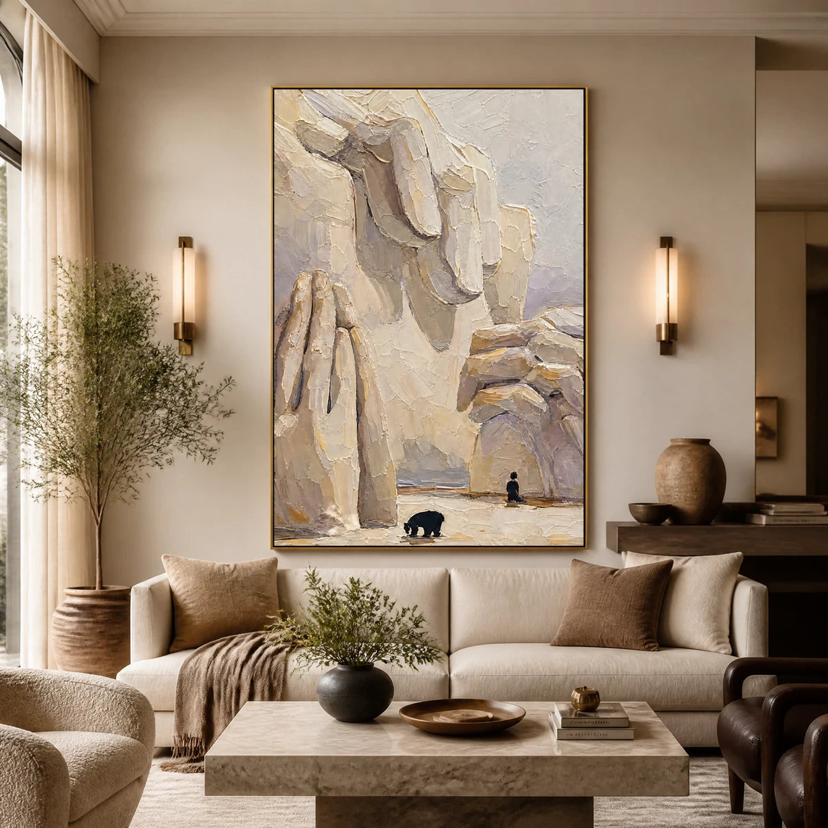 Canyon Pilgrim in a refined living room with gold frame