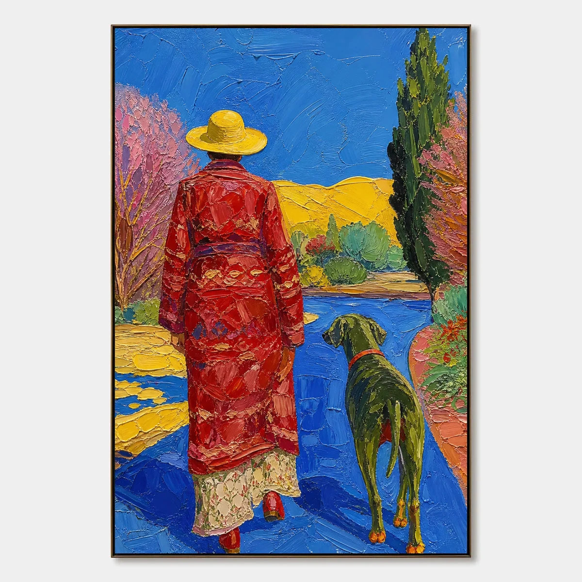 Scarlet Promenade hand-painted artwork