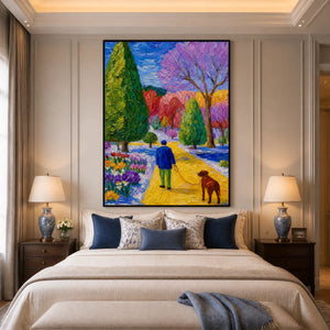Violet Garden Walk in a refined bedroom with black frame