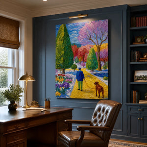 Violet Garden Walk in a refined office, frameless