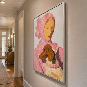 Rosebound Companion in a refined entry hall with silver frame